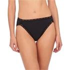 Natori Women's Large Black Bliss French Cut Brief Lace Trim Pima Cotton C25-2