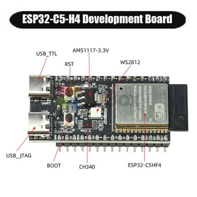 ESP32-C5-H4 Dual Band WiFi Bluetooth Development Board 4MB CH340 Driver Welded