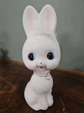 Rare Vintage Big Eyes Bunny Shaking Head Ceramic Coin Bank. K.K Originals