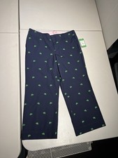 Lilly Pulitzer Pants Women s 8 Blue Capri Resort Embroidered Embroidery Pokey