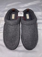 Deerforms Mens 13 - 14 Gray Memory Foam Comfort Slippers House Shoes NWT