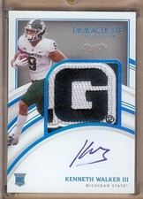 2022 PANINI IMMACULATE COLLECTION COLLEGIATE KENNETH WALKER III RC AUTO PATCH /1