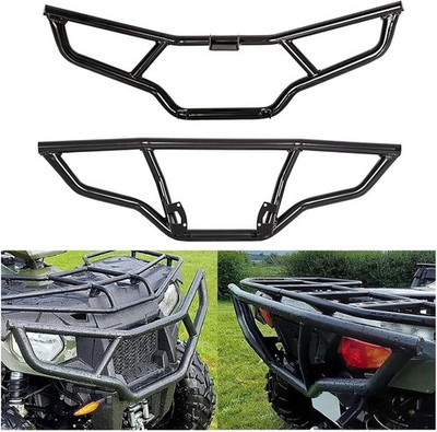 ECOTRIC Front & Rear Brush Guard Bumper 2Pcs Compatible with 2014-2024 Polaris S