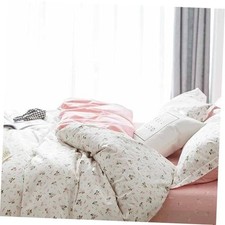 Duvet Cover Size, 2 Piece White Flower Botanical Pattern Twin Pink Floral