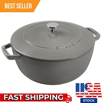 HOT SELLING Staub Cast Iron 5.25 qt Essential French Oven - Graphite Grey