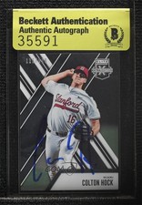 BAS 2017 Panini Elite Extra Edition 115/999 Colton Hock Beckett Auth Sticker ur8