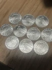 10- Silver Incuse Indian 1/10 Coin Fine Silver Bullion Lot