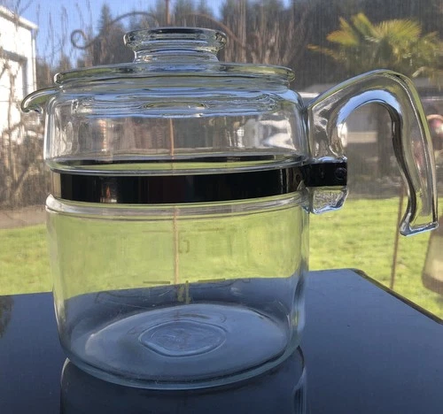 VTG PYREX Flameware Glass Percolator 6 Cup Coffee Pot (Pot & Lid Only) 7756