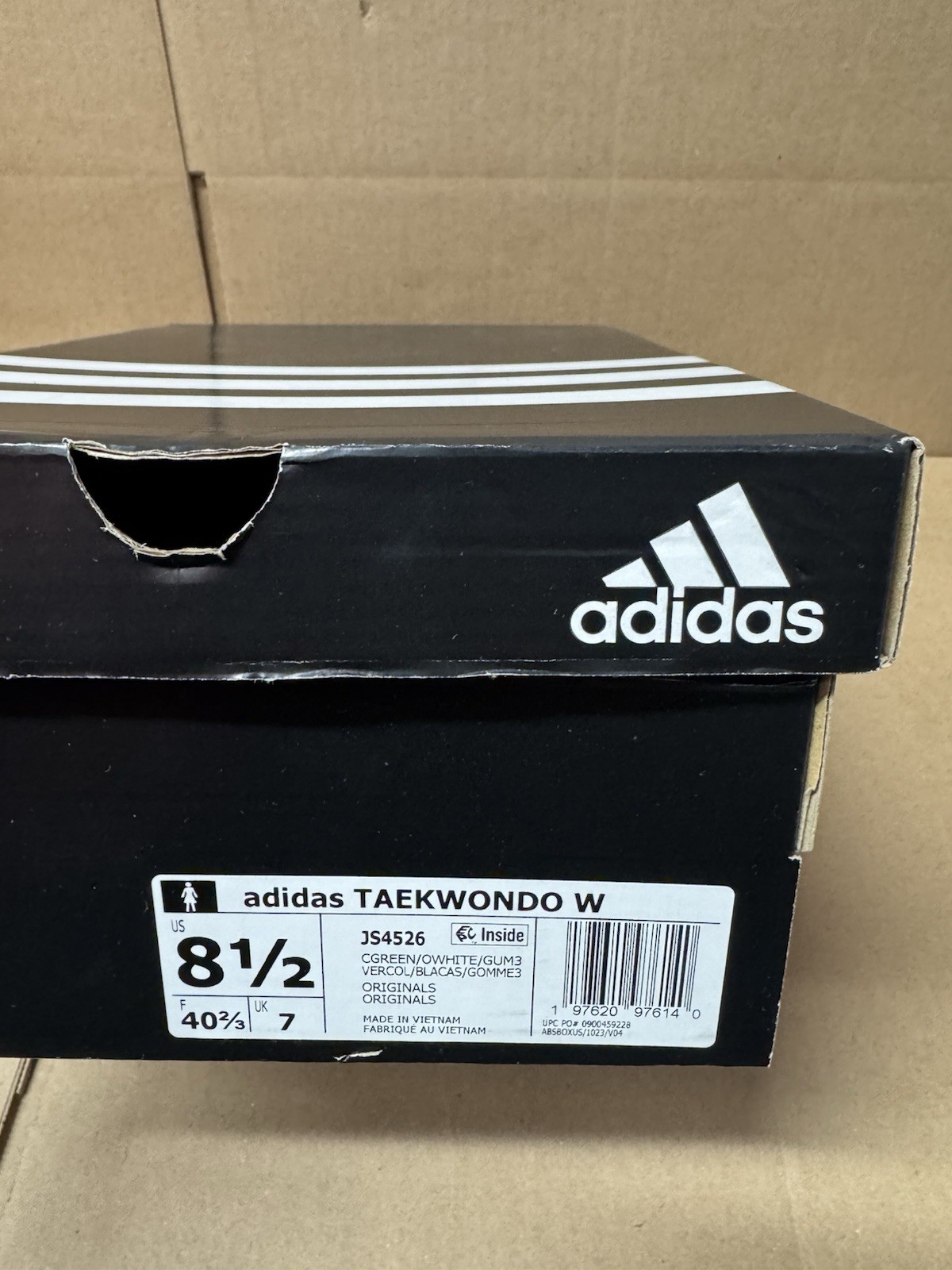 Women's SZ 8.5 Adidas Taekwondo Collegiate Green Off White JS4526 thumbnail 7