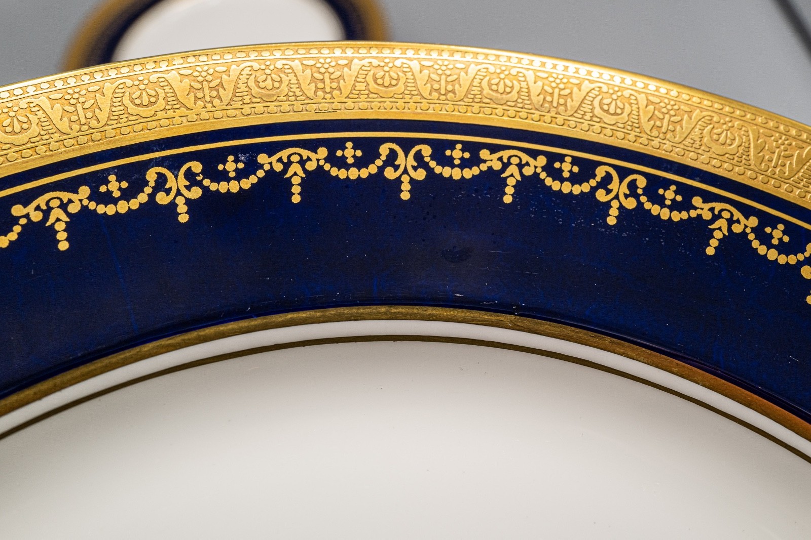 Aynsley Georgian Cobalt Blue Dinner Plates Set of 11 -10 1/2" -FREE USA SHIPPING