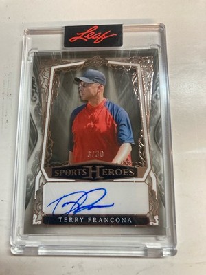 2025 Leaf Cased Sports Heroes Autograph Terry Francona Silver Crystal 3/30 Auto