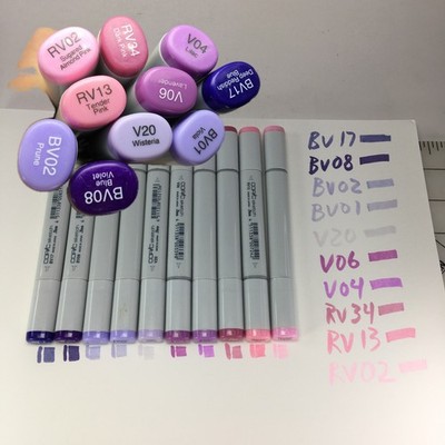 10 Copic Sketch Markers( BV) 17, 08,02, 01 & (V) 20, 06, 04 & (RV) 34, 13, 02