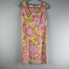 Lilly Pulitzer Pink Green Vintage Mosaic Sun Salute Sleeveless Dress Size 10