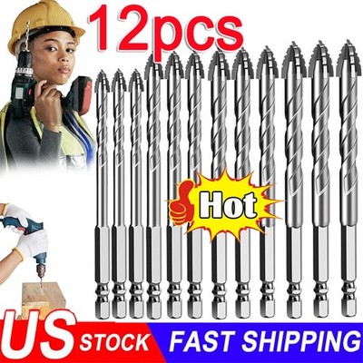 12 Eccentric Drill Bit Set Four-Flute Sawtooth Eccentric Drill Bit High Hardness