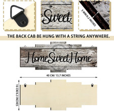 Home Sweet Home Sign, Rustic Wood Room Wall Decor, Farmhouse Plaque Wall Hang...
