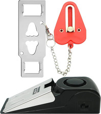 Portable Door Lock Door Stop Alarm Set, Dual Protection Home Security Door Kit