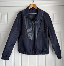 Louis Vuitton Leather Mix Track Top Navy Blue