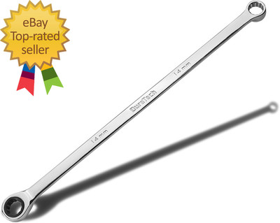 14Mm Extra Long Ratcheting Wrench Metric CR V Steel