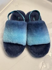 UGG Fluff Yeah Slide Kids Youth 4Y Blue Combo Gradient 1120772K Slingback