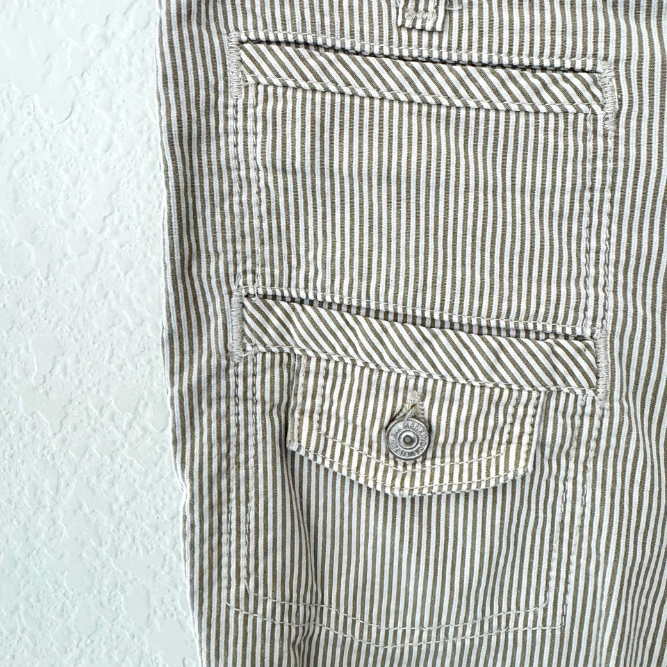 7 For All Mankind Womens Flare Pants Sz 29 Vintage Low Rise Striped Cotton Gray - Image 4 of 4