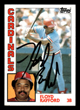 Floyd Rayford St. Louis Cardinals 1984 Topps On-Card Auto #514 SIGNED w/COA