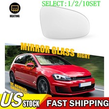 Passenger Side View Mirror Glass Heated For Vw Golf R Gti 2011-2014 Right 110x