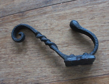 Twisted Cast Iron Coat Hat Hook Antique Vintage Rustic Farmhouse Wall Mount