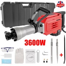 240V Electric Demolition Corded Hammer Concrete Breaker Drill with Chisel & Case