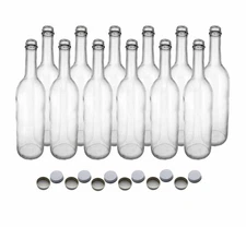 750 ml Clear Screw Cap Wine Bottles With 28 mm Metal Screw Caps For Wine Making