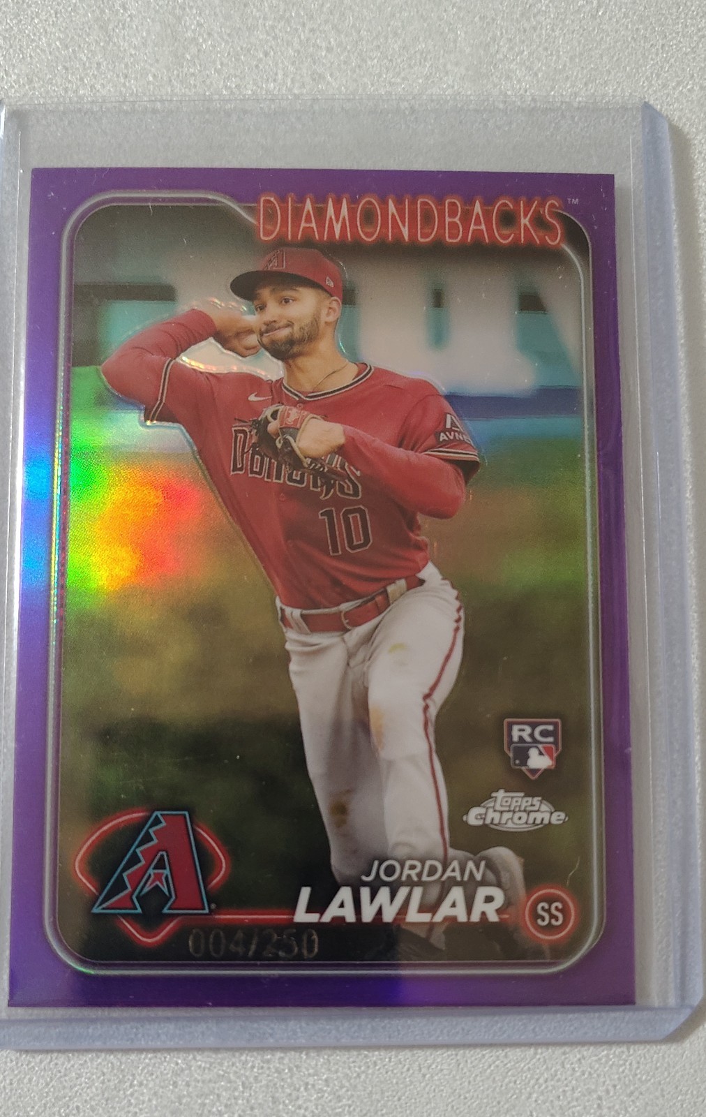 2024 Topps Chrome - Jordan Lawlar #229 Purple Refractor /250 (RC)