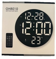 Reloj de Pared Digital Grande con Pantalla LED, Temperatura, Calendario, Reposo, Alarma y Luz