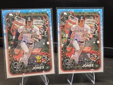 2024 Topps Holiday Nolan Jones #H115 Image Variation Lights SP RC Cup + Base LOT