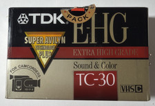 Lot of 2 New Sealed TDK VHS-C TC-30 Video Camcorder Tapes Extra High Grade E-HG