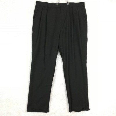 Dockers Mens Pants Wool Blend Trouser Black Pleated Dress 38x32