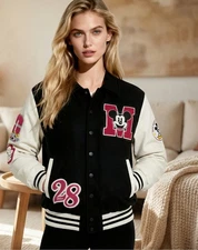 Disney Mickey Mouse Varsity Letterman Jacket Unisex – Men’s Large / Women’s XL