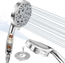 High Pressure Shower Heads and Hose, 10 Spray Modes Shower Head with 1.5m Hose,