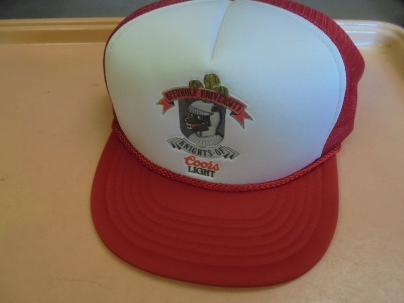 Vintage Beerwolf University Knights of Coors Light Beer Trucker Snapback Hat Cap