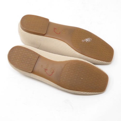 VIVAIA Mujer Margot 2.0 Puntera Cuadrada Corte en V Tejido Ballet Planos Beige Talla 37/6 - Imagen 7 de 9