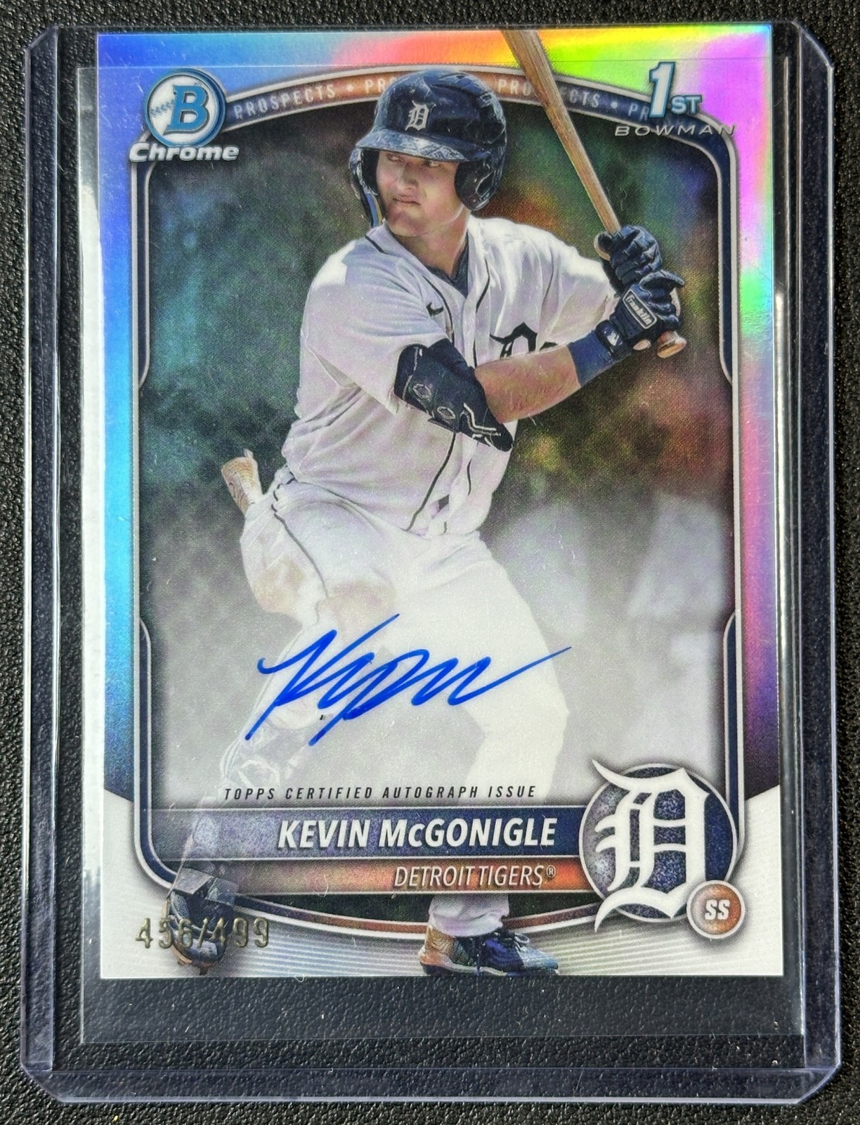 KEVIN MCGONIGLE 2025 BOWMAN CHROME #CPA-KM REFRACTOR AUTO 1ST PROSPECT 456/499