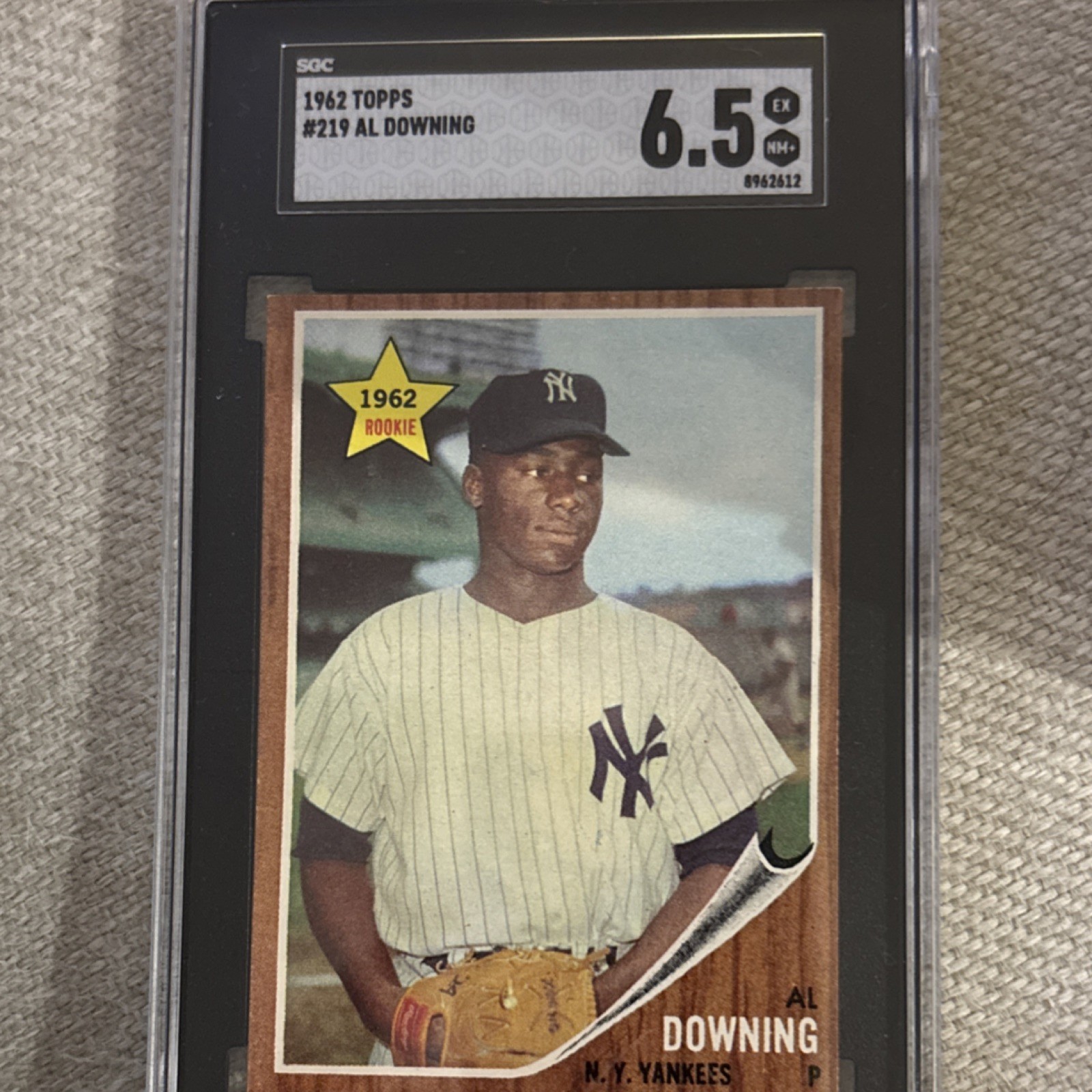Topps 1962 AL Downing #219 SGC 6.5 New York Yankees Baseball Card