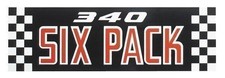 340 Six Pack Air Cleaner Lid Decal For 1970-1971 Challenger And Cuda Models