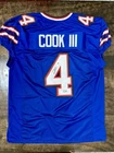 James Cook Signed Blue Pro-Style Custom Football Jersey Beckett Witnessed COA