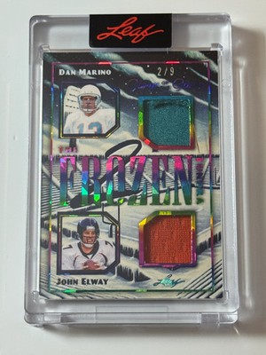 2025 Leaf Glory Of The Game Game Used Dual Relic Dan Marino John Elway 2/9