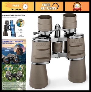 High-Powered 10-30x50 HD Zoom Binoculars - Waterproof, Image Stabilization, Low-