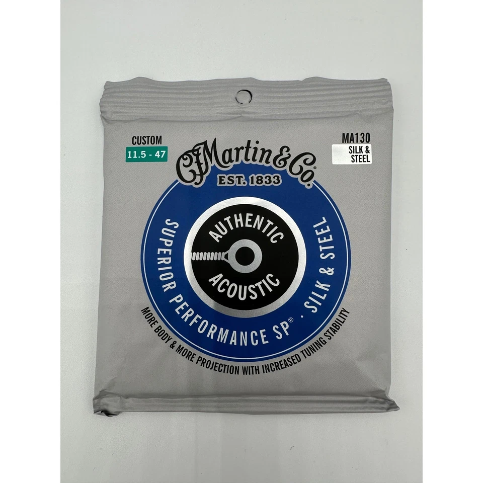 Cuerdas para guitarra acústica Martin MA130 seda y acero - luz personalizada 11,5 - 47 Foto 4 de 4