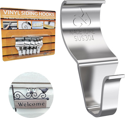 NACETURE Vinyl Siding Hooks Hanger (6 Pack) | No Drill Vinyl Siding Clips