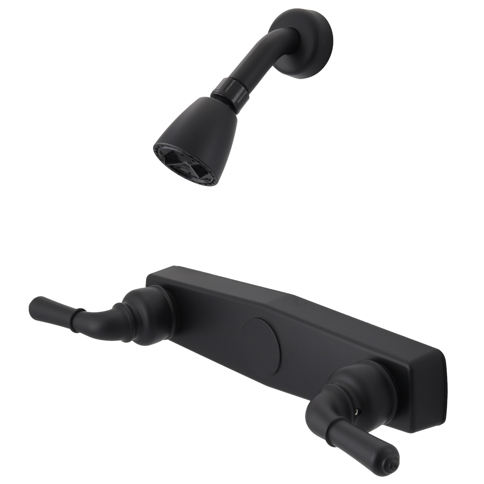 Mobile Home Two Handle 8" Shower Faucet Valve with Shower Head Black Finish