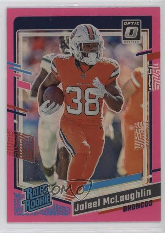 2023 Panini Donruss Optic Rated Rookie Pink Prizm Jaleel McLaughlin #232 09wc