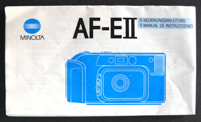 BEDIENUNGSANLEITUNG / INSTRUCTIONS FOR USE: MINOLTA AF-EII - 1987 IN GUTEM ZUSTAND