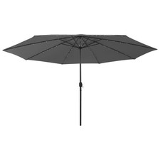 Parasol mobilier de jardin d'extérieur avec led et mât en métal 400 cm anthraci